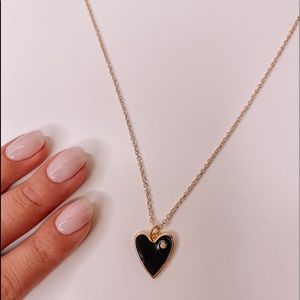 Black heart necklace HANDMADE